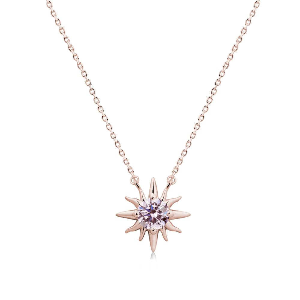 Celestial Sun Pink Cubic Zirconia Necklace - LUO Jewelry #metal_14k rose gold