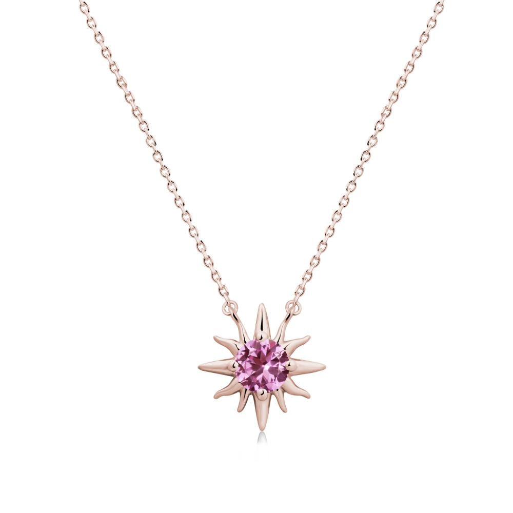Celestial Sun Pink Sapphire Necklace - LUO Jewelry #metal_14k rose gold