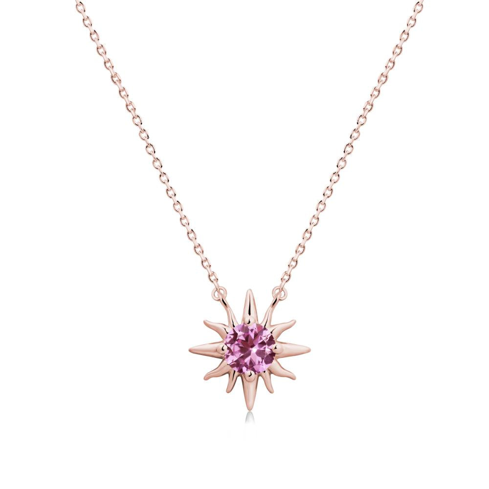 Celestial Sun Pink Sapphire Necklace - LUO Jewelry #metal_18k rose gold