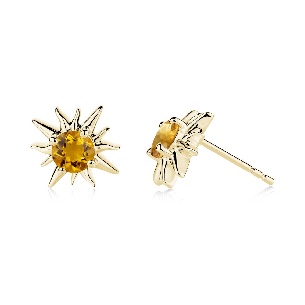 Celestial Sun  Citrine Stud Earrings - LUO Jewelry #metal_18k yellow gold