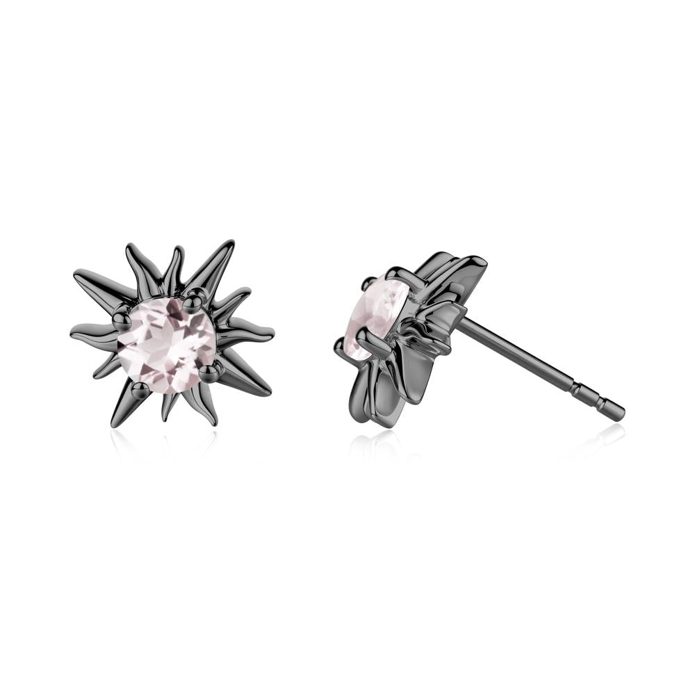 Celestial Sun  Morganite Stud Earrings - LUO Jewelry #metal_black finish sterling silver