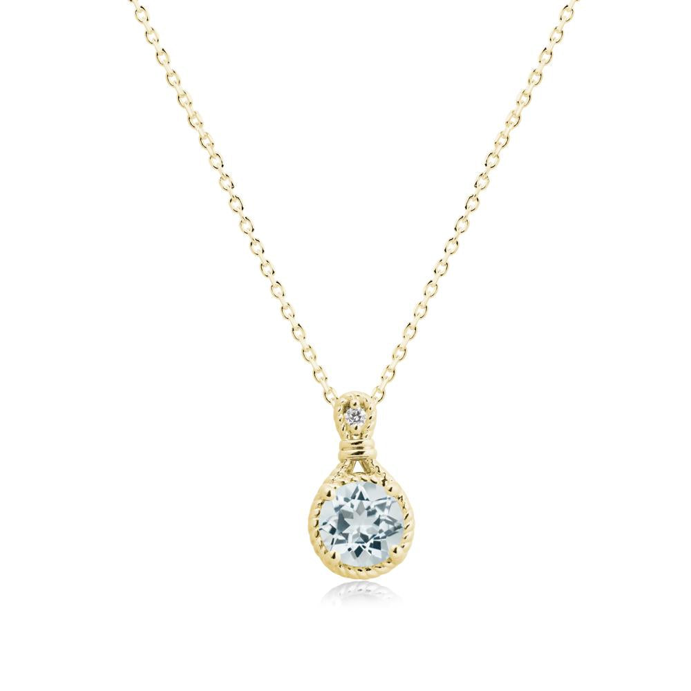 Rope Frame Aquamarine Necklace - LUO Jewelry #metal_18k yellow gold