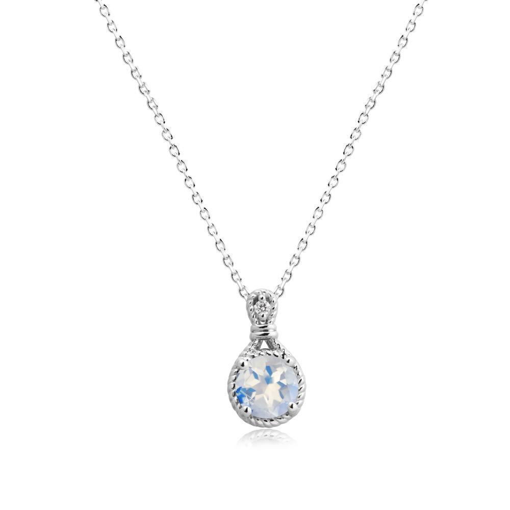 Rope Frame Moonstone Necklace - LUO Jewelry #metal_14k white gold
