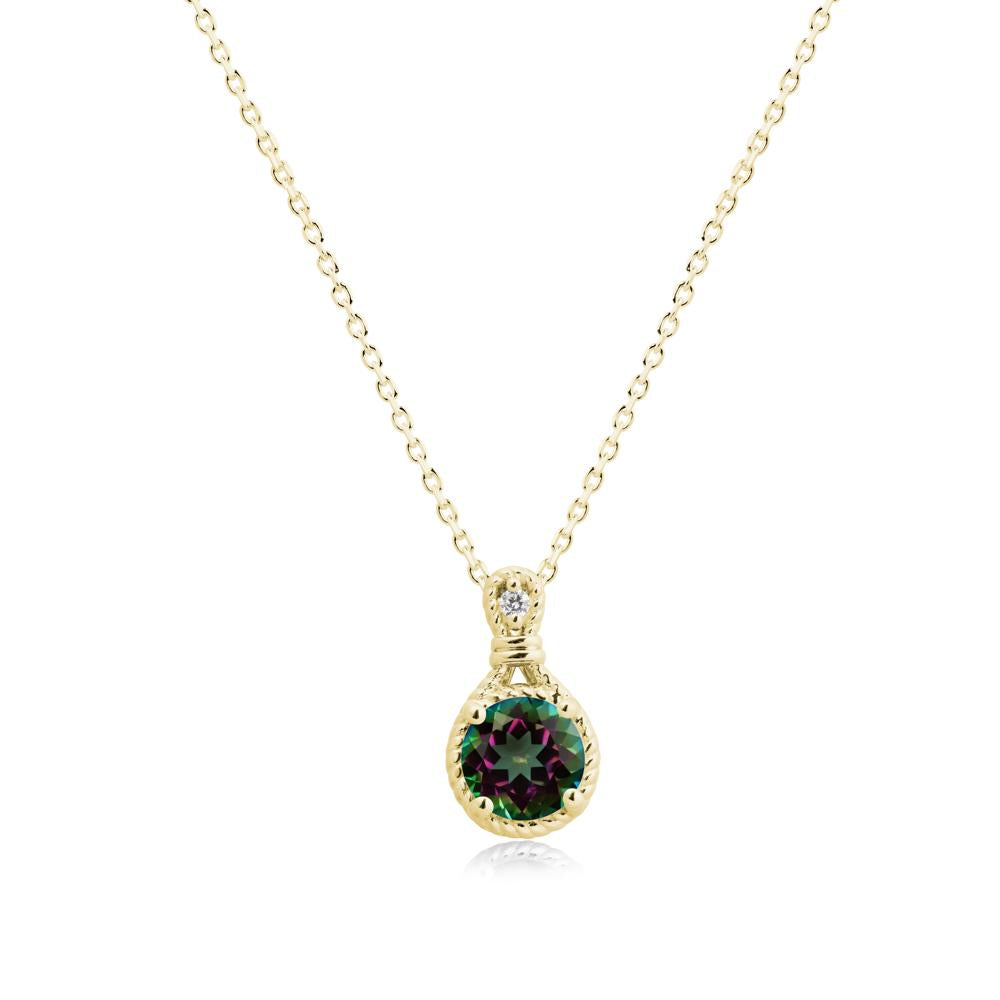 Round Mystic Topaz Knot Rope Necklace - LUO Jewelry #metal_18k yellow gold