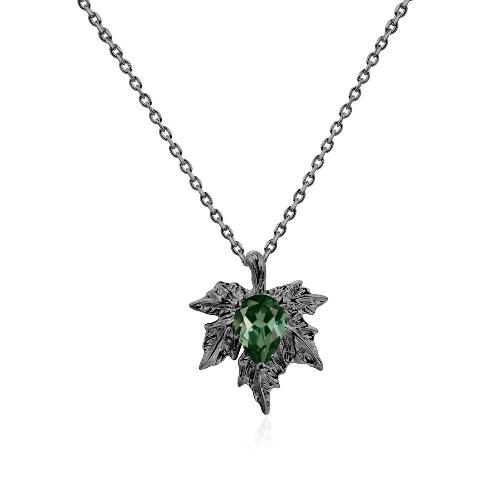 Maple Green Sapphire Necklace - LUO Jewelry #metal_black finish sterling silver