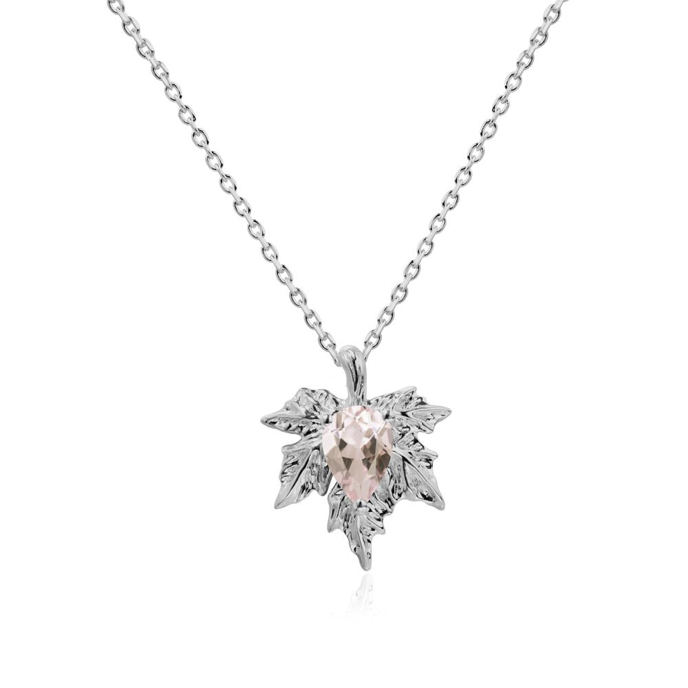Morganite Maple Pendant Necklace - LUO Jewelry #metal_platinum