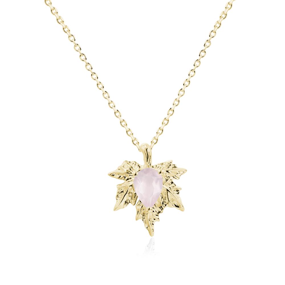 Maple Rose Quartz Necklace - LUO Jewelry #metal_18k yellow gold