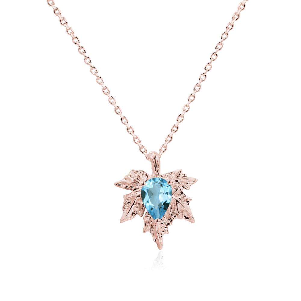 Maple Swiss Blue Topaz Necklace - LUO Jewelry #metal_18k rose gold