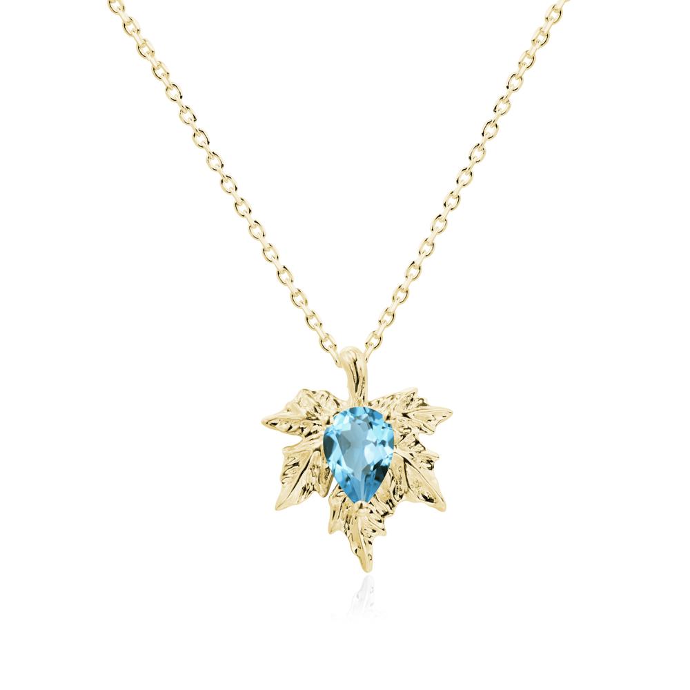 Maple Swiss Blue Topaz Necklace - LUO Jewelry #metal_18k yellow gold