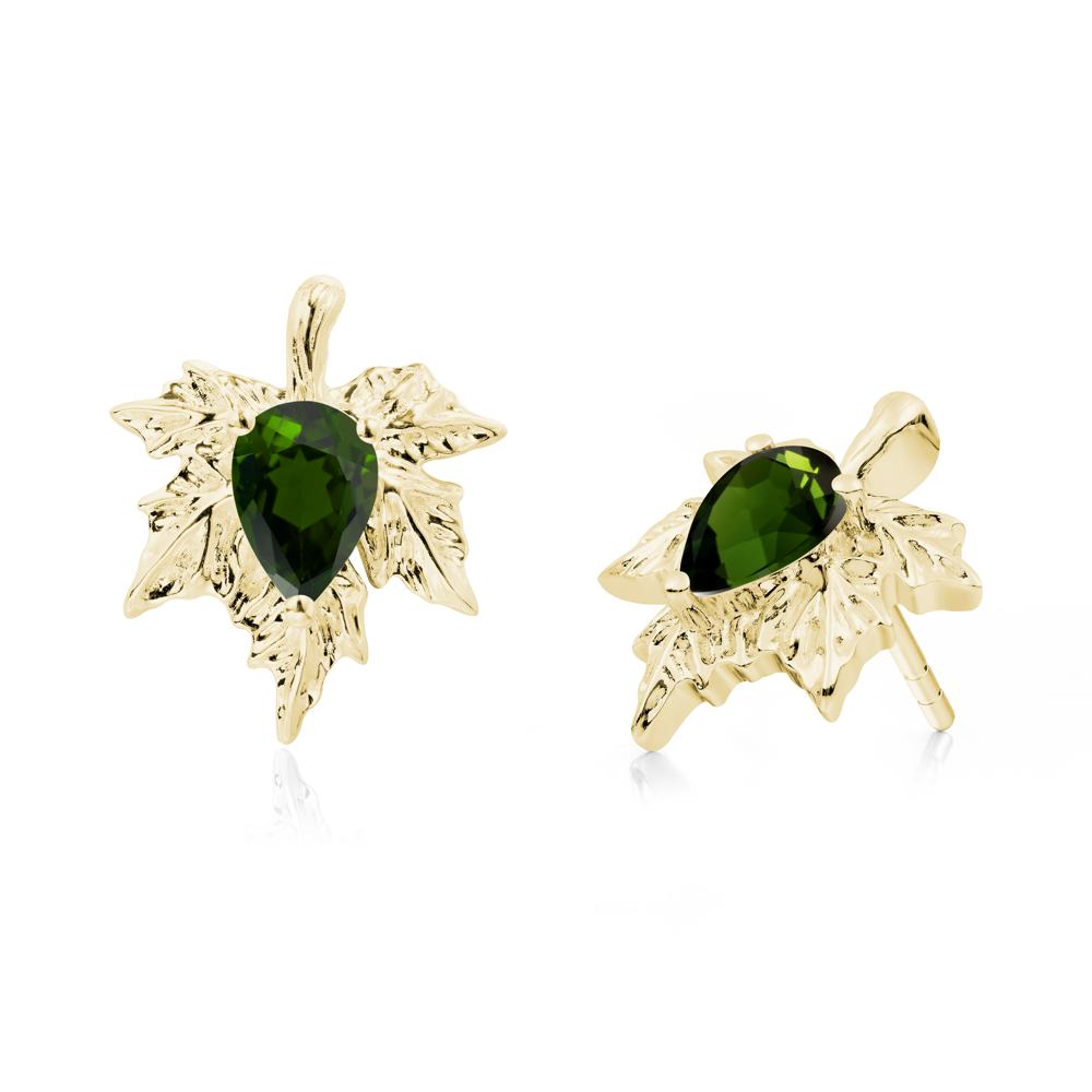Maple Pear Shaped Diopside Earrings - LUO Jewelry #metal_18k yellow gold