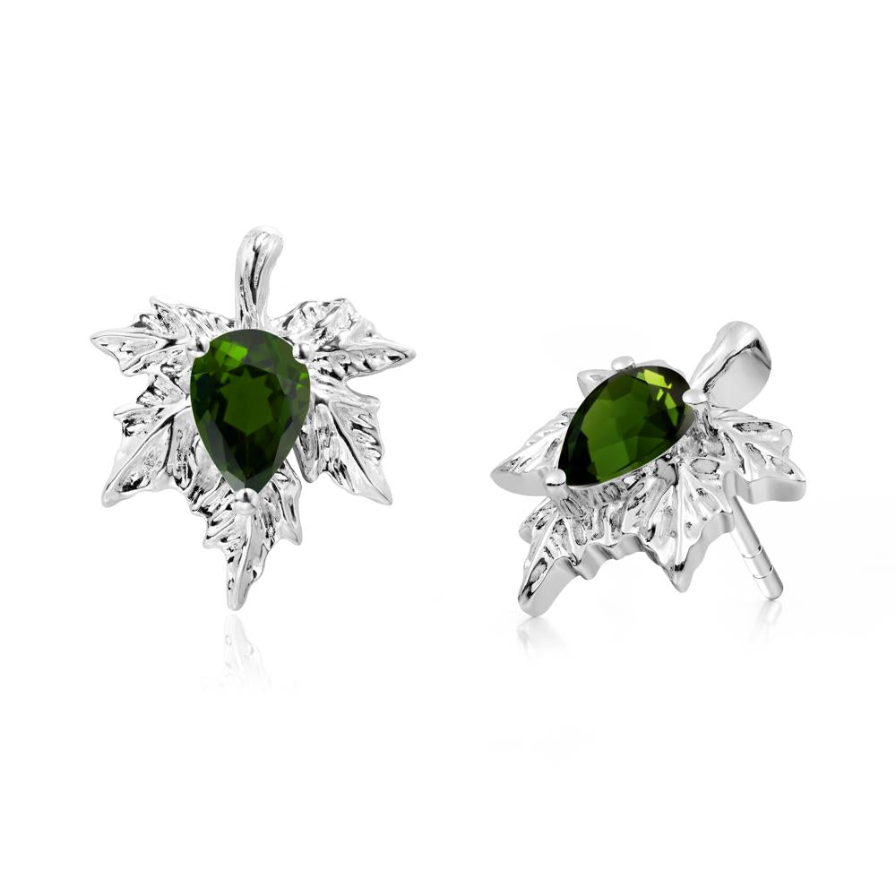 Maple Pear Shaped Diopside Earrings - LUO Jewelry #metal_sterling silver