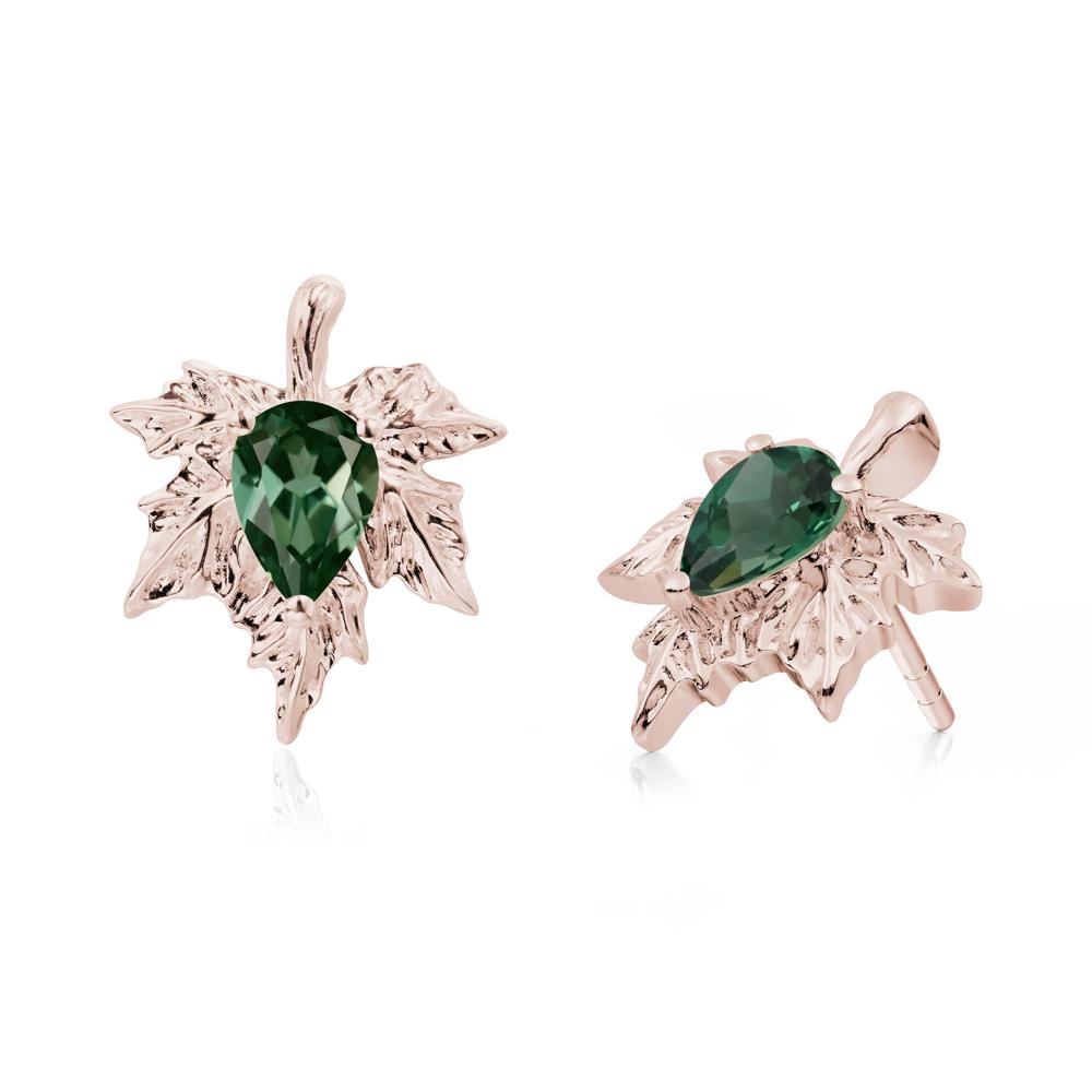 Maple Pear Shaped Green Sapphire Earrings - LUO Jewelry #metal_14k rose gold