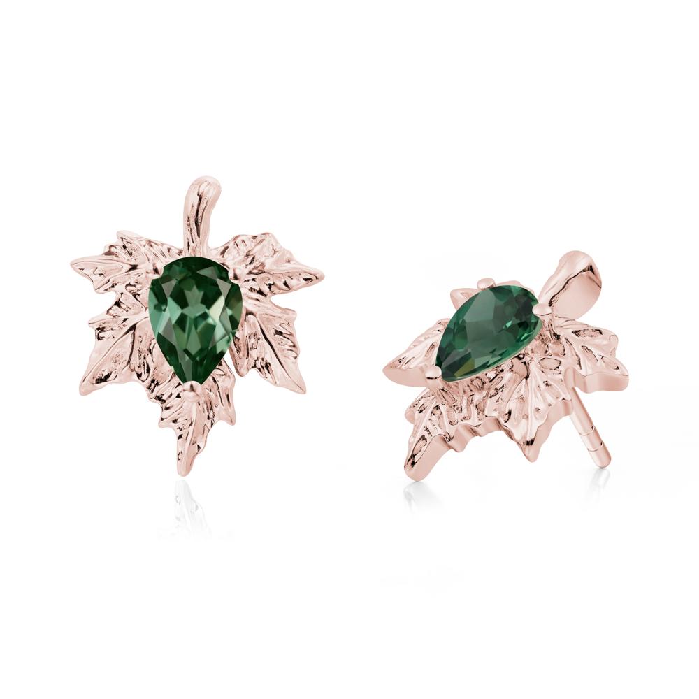 Maple Pear Shaped Green Sapphire Earrings - LUO Jewelry #metal_18k rose gold