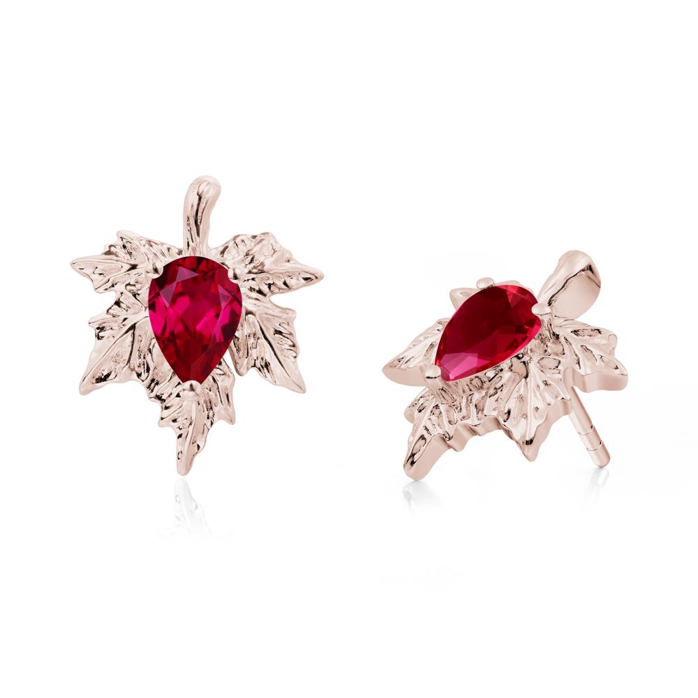 Ruby Maple Stud Earrings - LUO Jewelry #metal_14k rose gold
