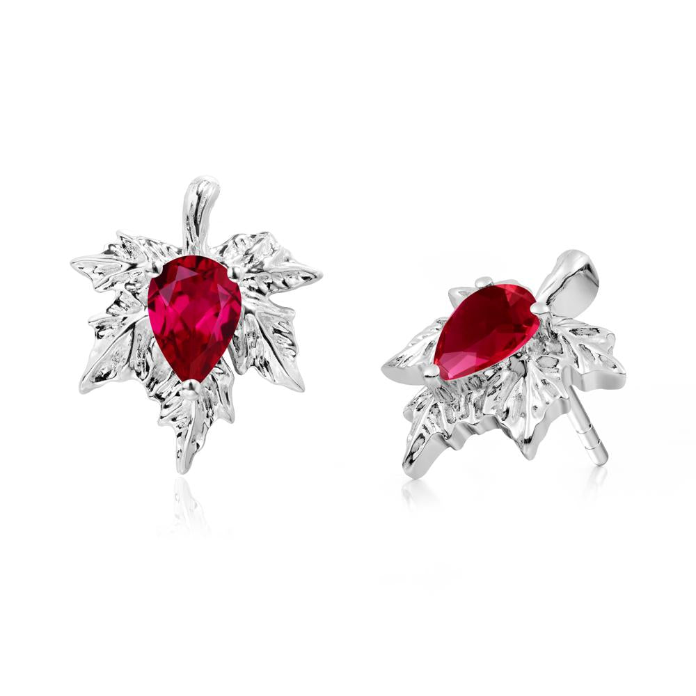 Ruby Maple Stud Earrings - LUO Jewelry #metal_sterling silver