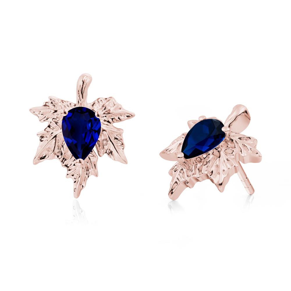 Maple Pear Shaped Sapphire Earrings - LUO Jewelry #metal_18k rose gold