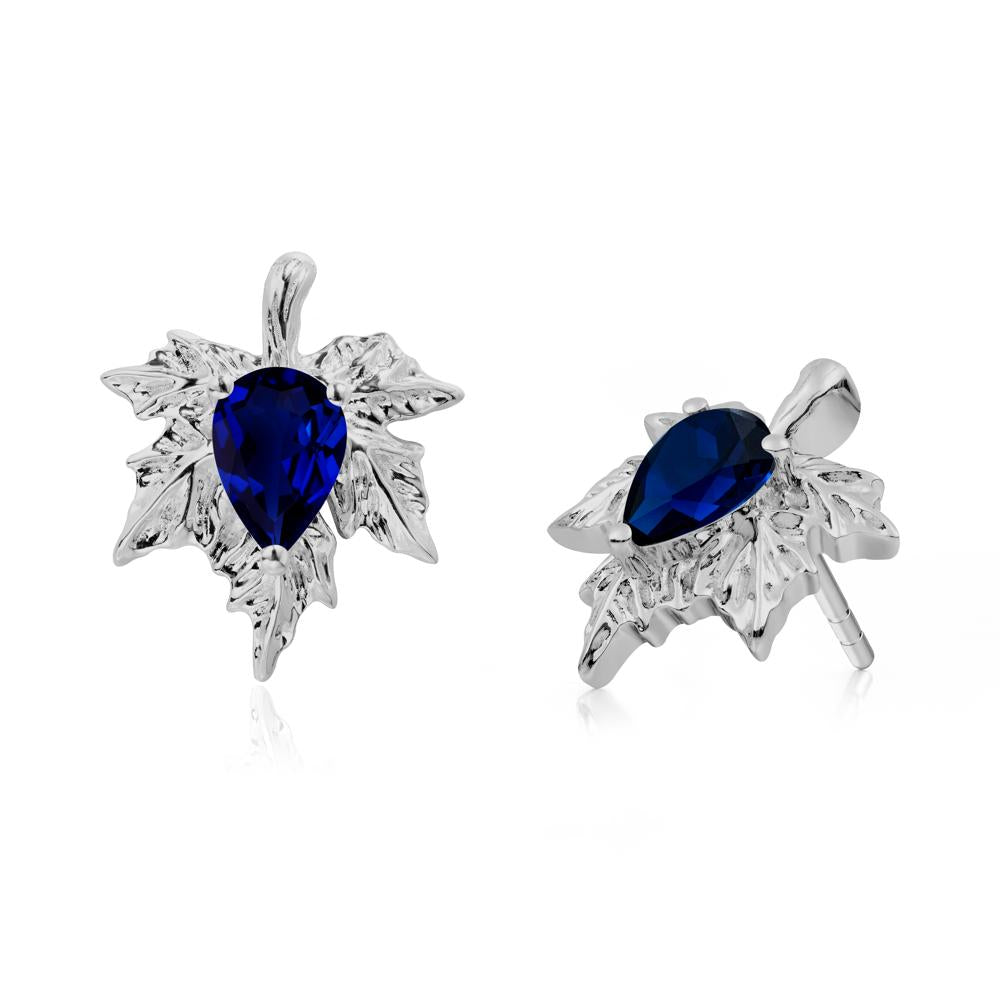 Maple Pear Shaped Sapphire Earrings - LUO Jewelry #metal_platinum