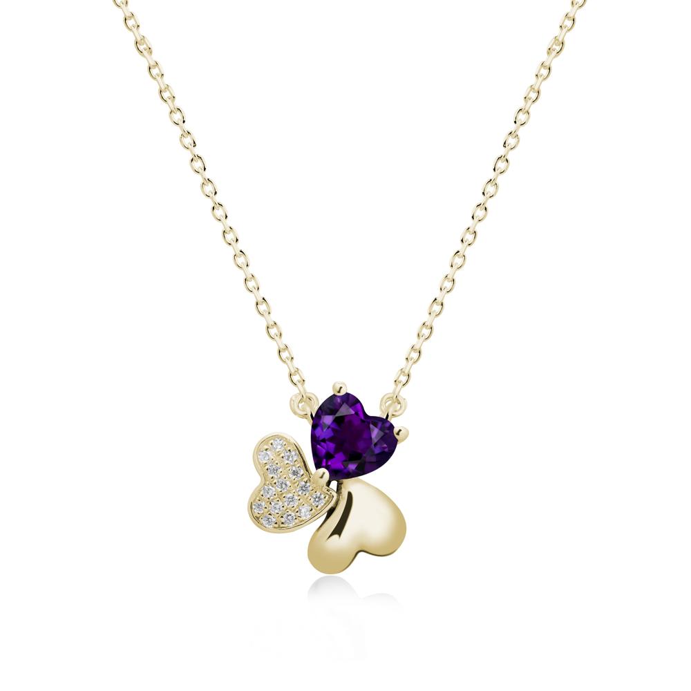 Amethyst Shamrock Necklace - LUO Jewelry #metal_14k yellow gold