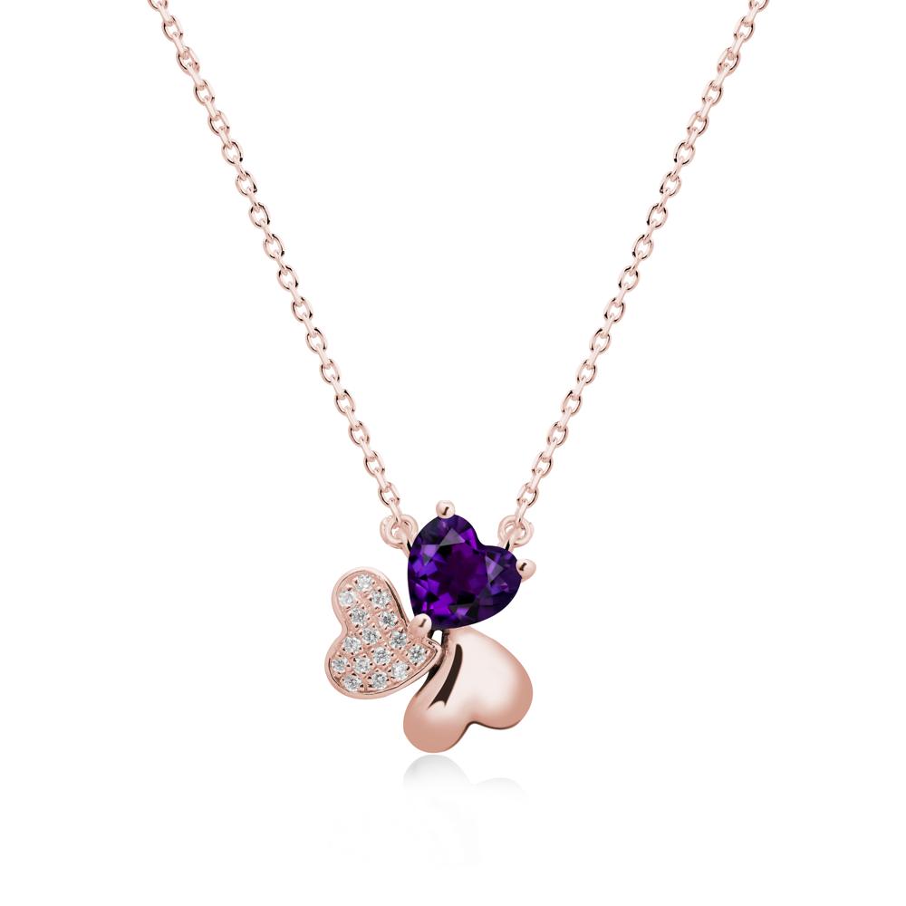 Amethyst Shamrock Necklace - LUO Jewelry #metal_18k rose gold