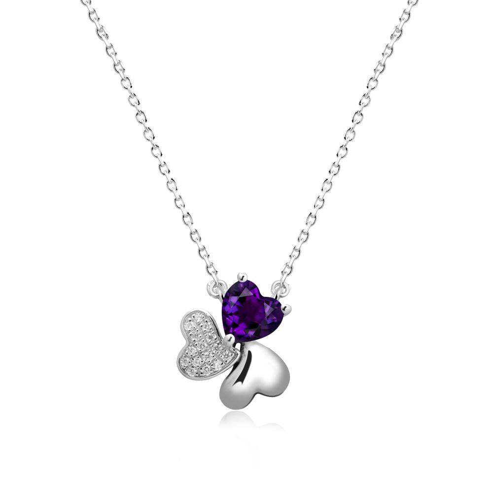 Amethyst Shamrock Necklace - LUO Jewelry #metal_18k white gold