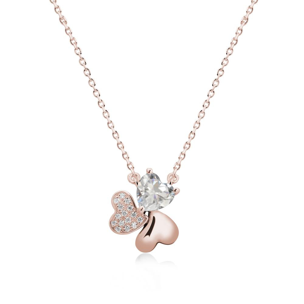 Cubic Zirconia Shamrock Necklace - LUO Jewelry #metal_14k rose gold