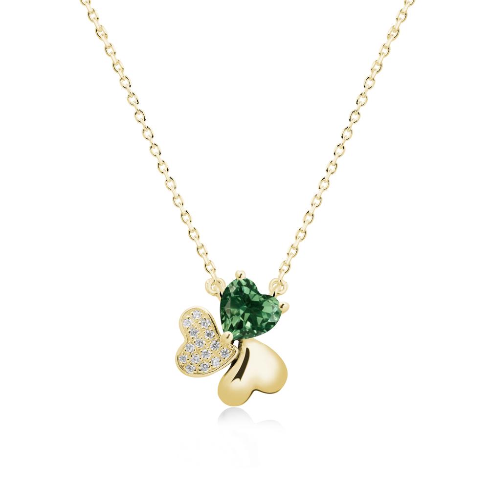 Green Sapphire Shamrock Necklace - LUO Jewelry #metal_18k yellow gold