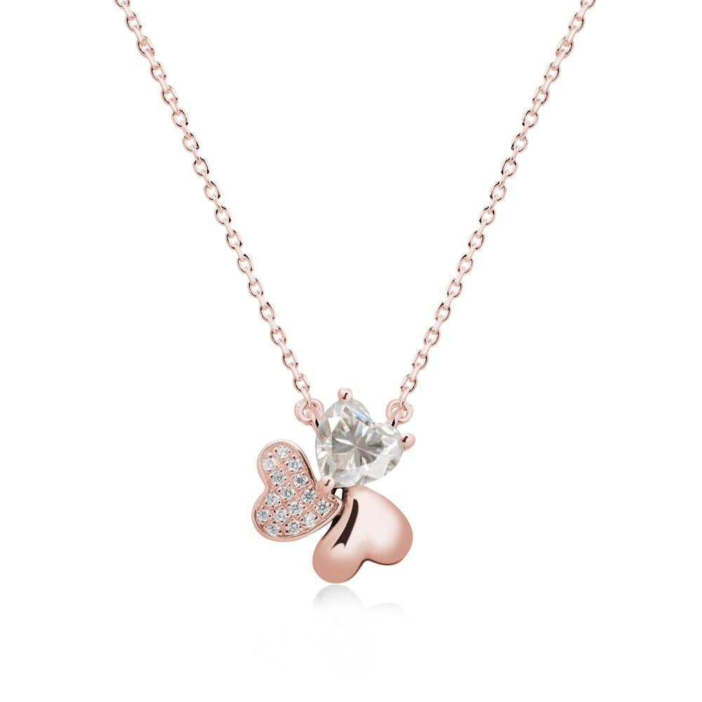 Moissanite Shamrock Necklace - LUO Jewelry #metal_18k rose gold