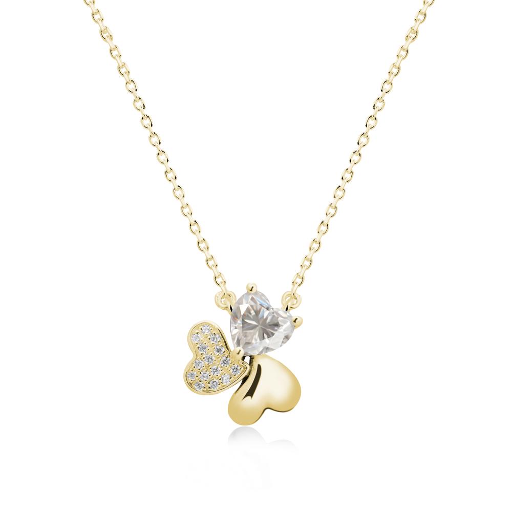 Moissanite Shamrock Necklace - LUO Jewelry #metal_18k yellow gold