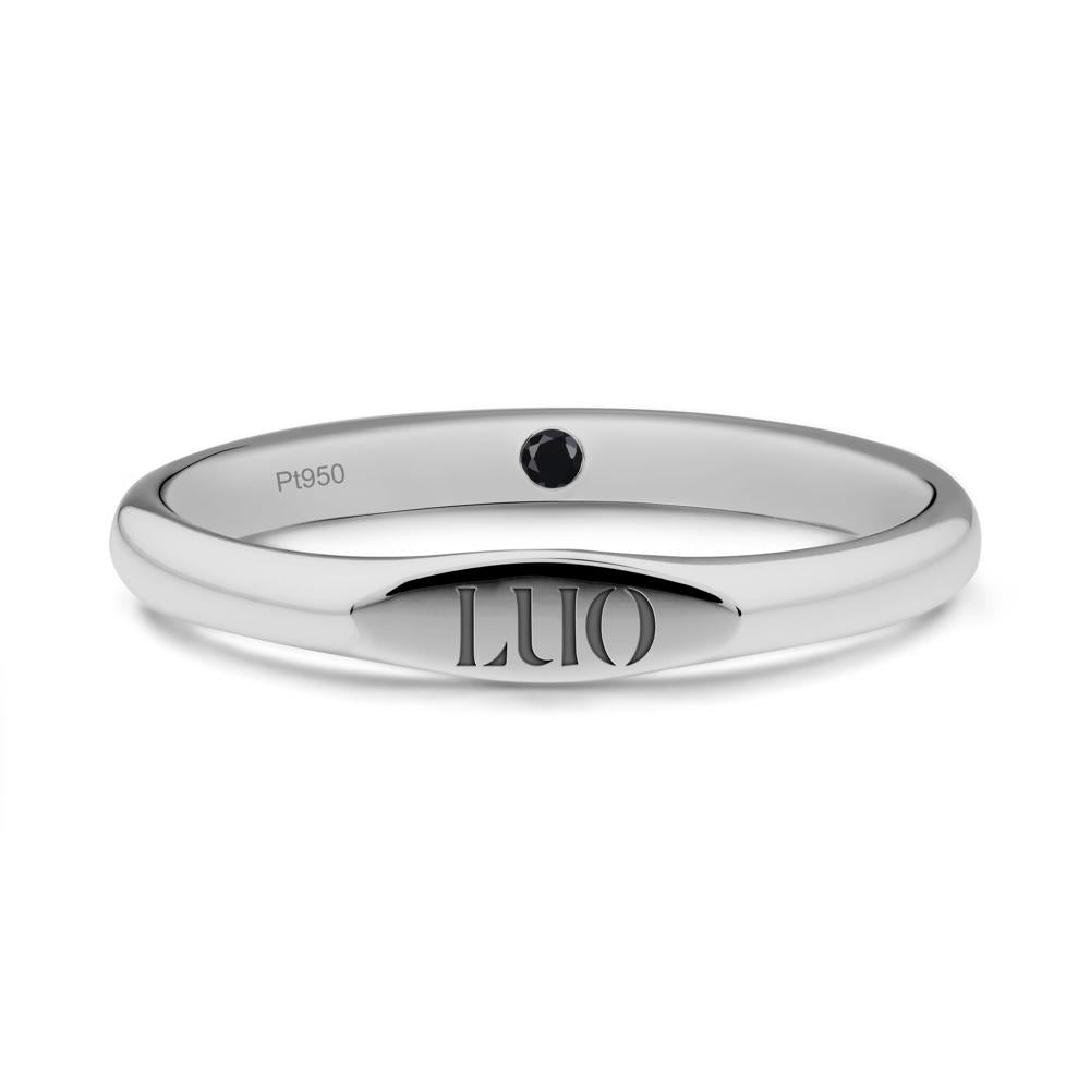Signet Ring with Hidden Black Spinel - LUO Jewelry #metal_platinum