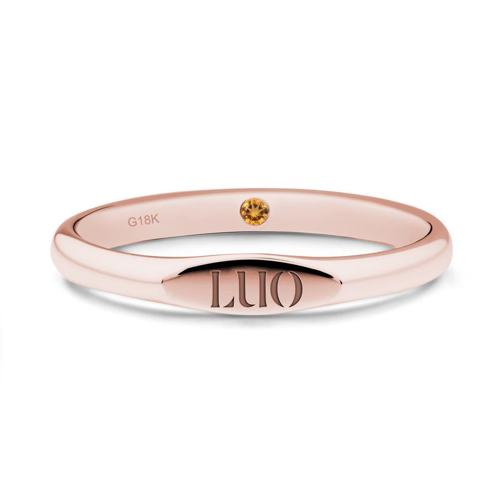 Hidden Citrine Signet Ring - LUO Jewelry #metal_18k rose gold