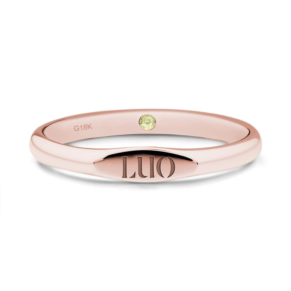 Signet Ring with Hidden Peridot - LUO Jewelry #metal_18k rose gold
