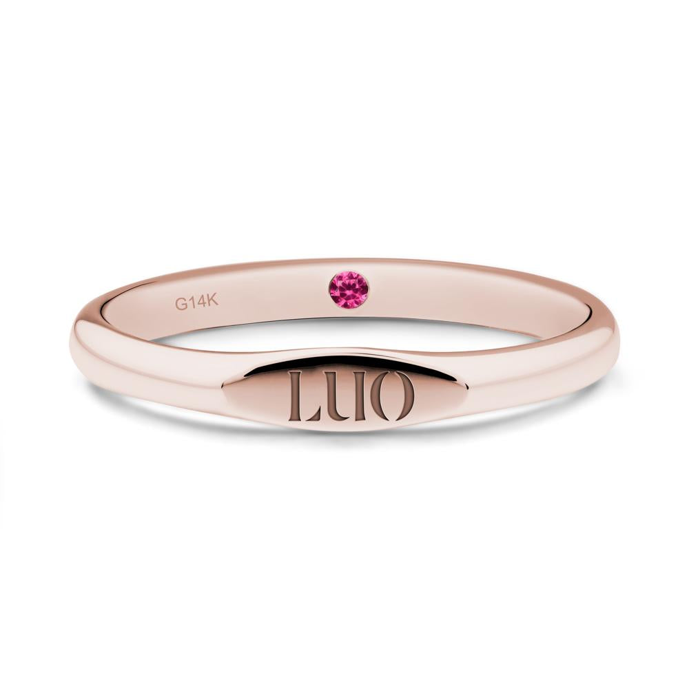 Hidden Ruby Signet Ring - LUO Jewelry #metal_14k rose gold