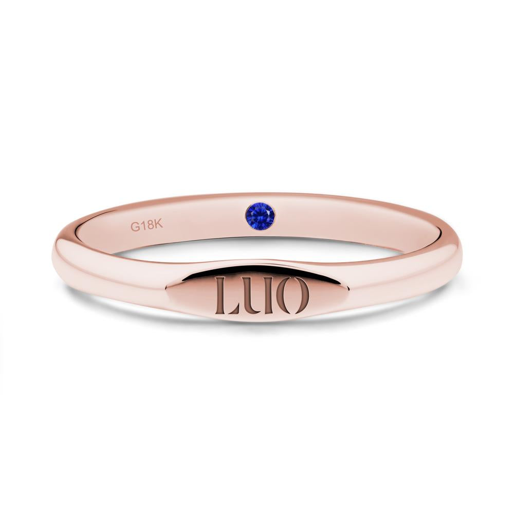 Signet Ring with Hidden Sapphire - LUO Jewelry #metal_18k rose gold
