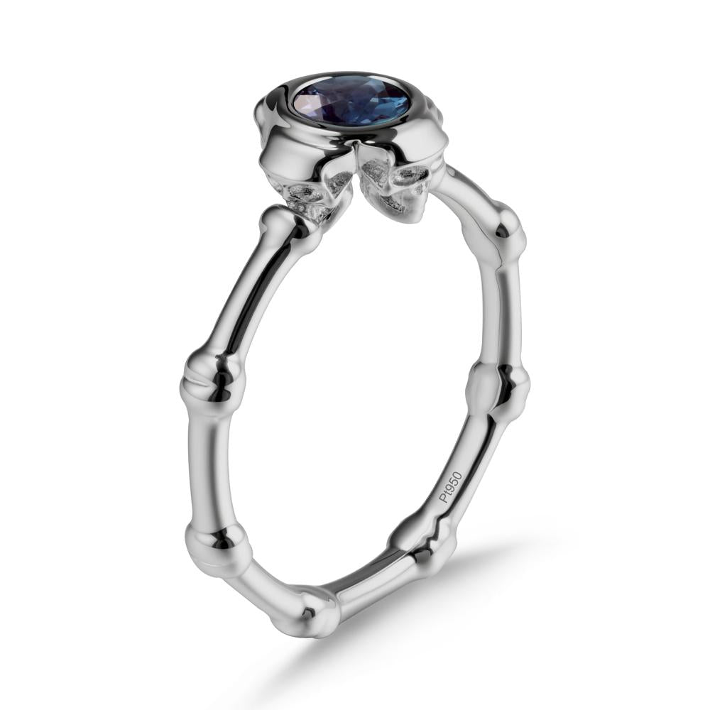Gothic Alexandrite Skull Ring - LUO Jewelry #metal_platinum