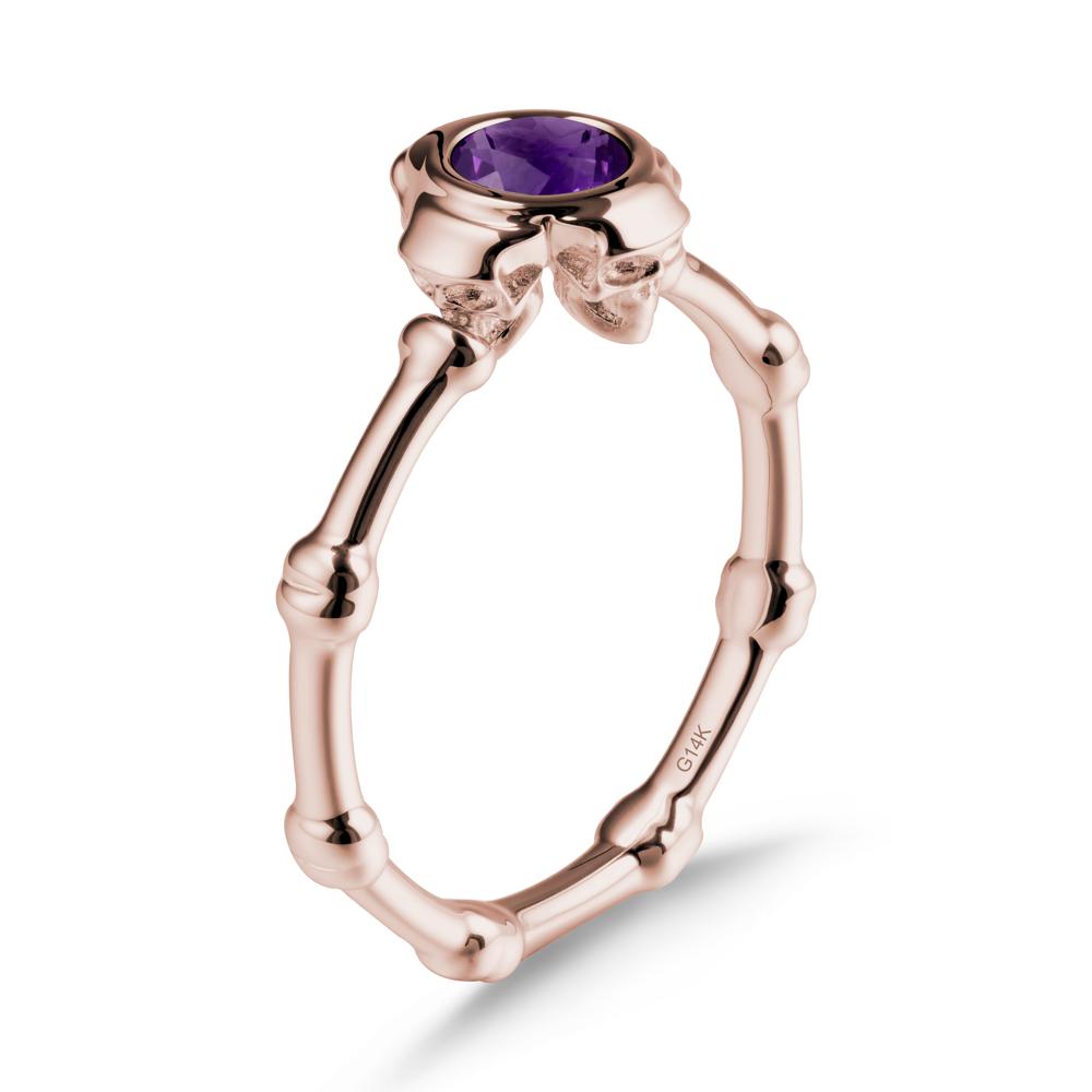 Helloween Amethyst Ring with Skull - LUO Jewelry #metal_14k rose gold