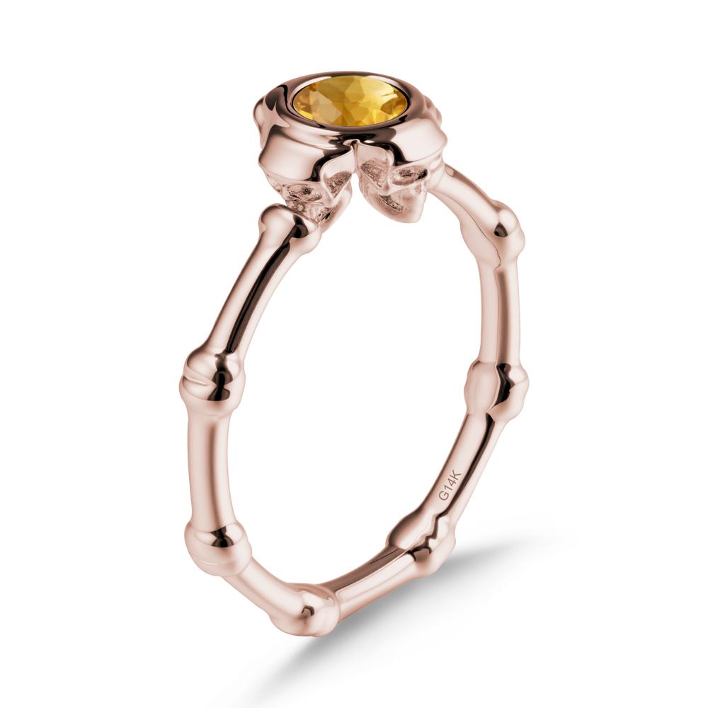 Helloween Citrine Ring with Skull - LUO Jewelry #metal_14k rose gold