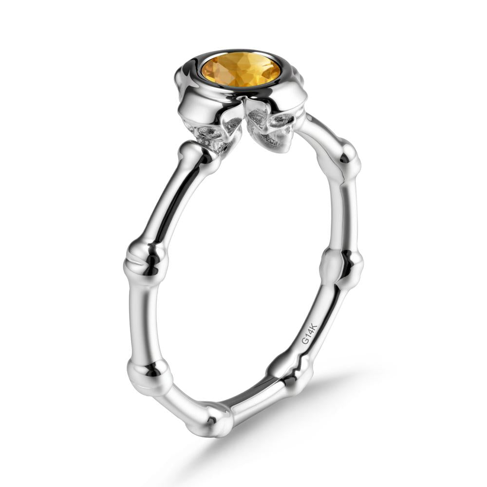 Helloween Citrine Ring with Skull - LUO Jewelry #metal_14k white gold