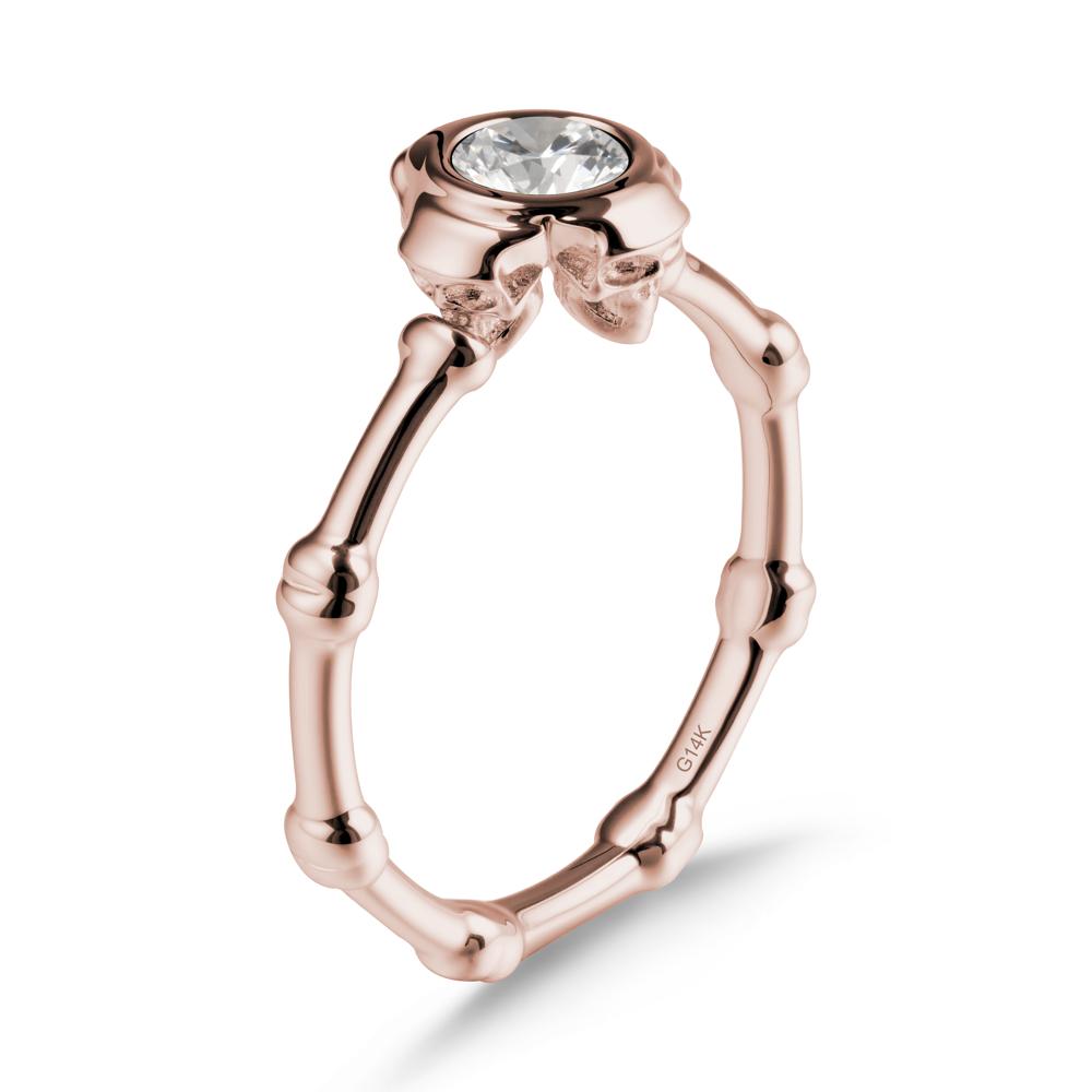 Gothic Cubic Zirconia Skull Ring - LUO Jewelry #metal_14k rose gold