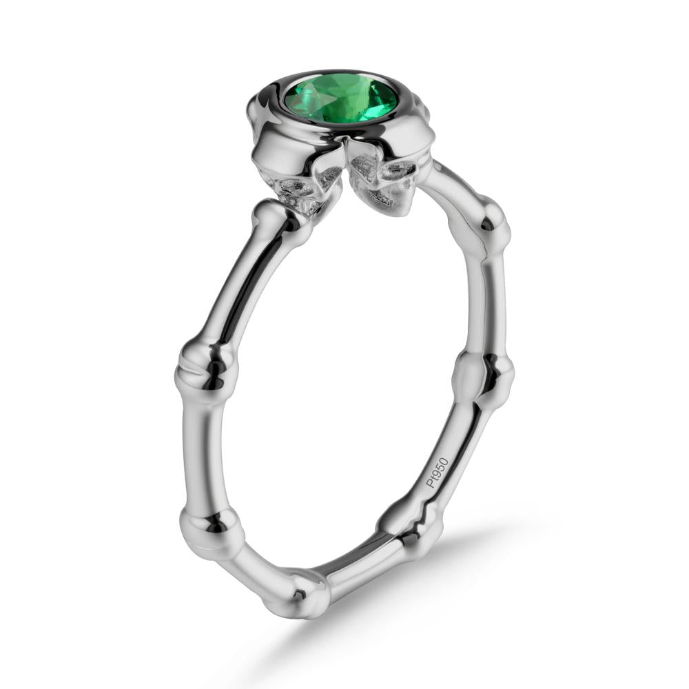 Helloween Emerald Ring with Skull - LUO Jewelry #metal_platinum