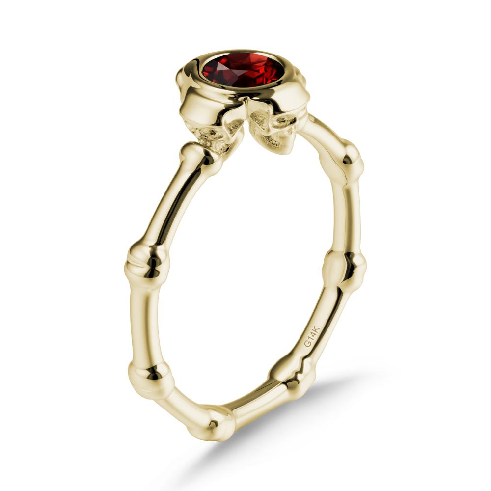Gothic Garnet Skull Ring - LUO Jewelry #metal_14k yellow gold