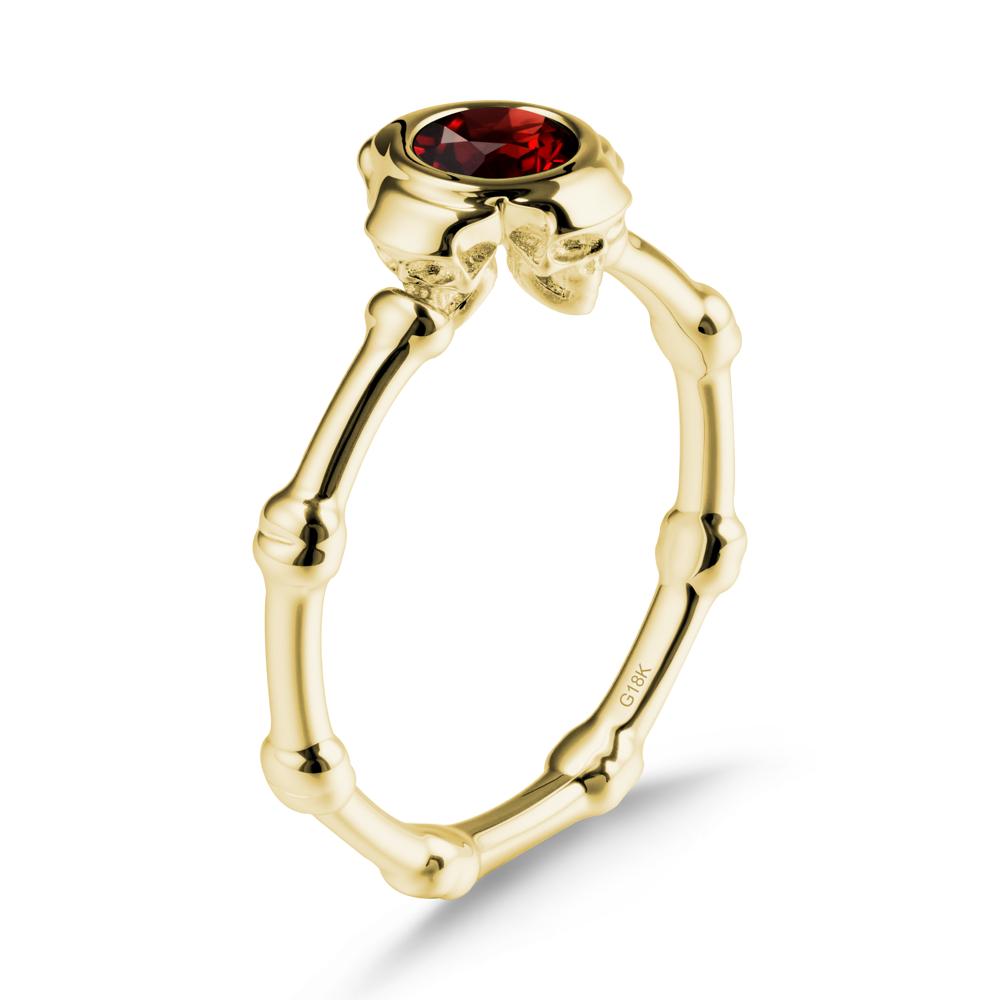 Gothic Garnet Skull Ring - LUO Jewelry #metal_18k yellow gold