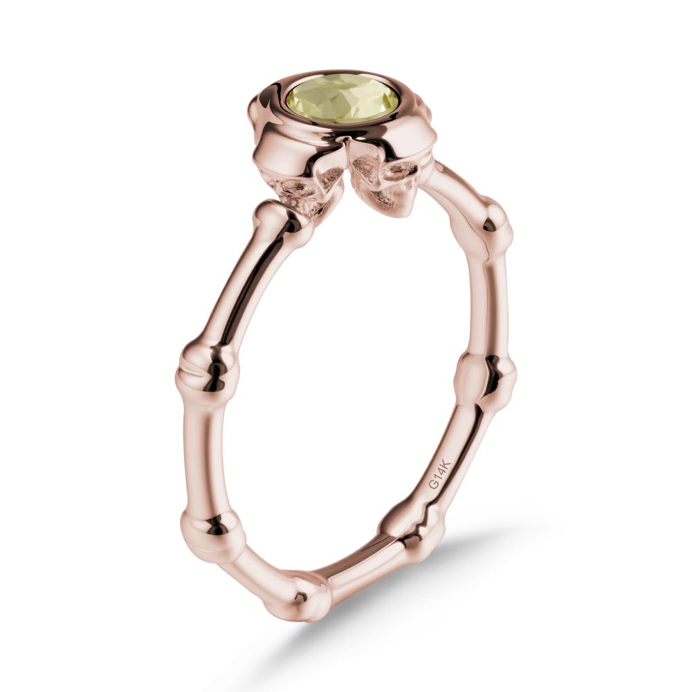 Gothic Lemon Quartz Skull Ring - LUO Jewelry #metal_14k rose gold