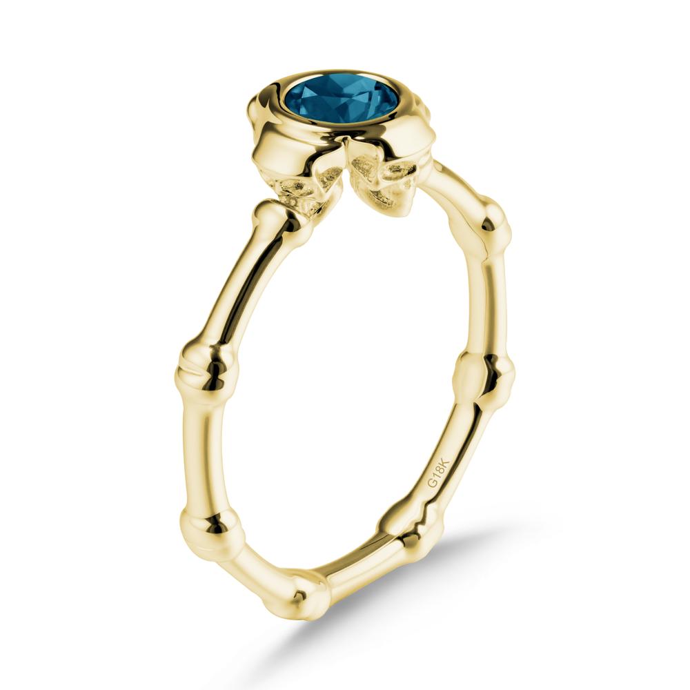 Helloween London Blue Topaz Ring with Skull - LUO Jewelry #metal_18k yellow gold