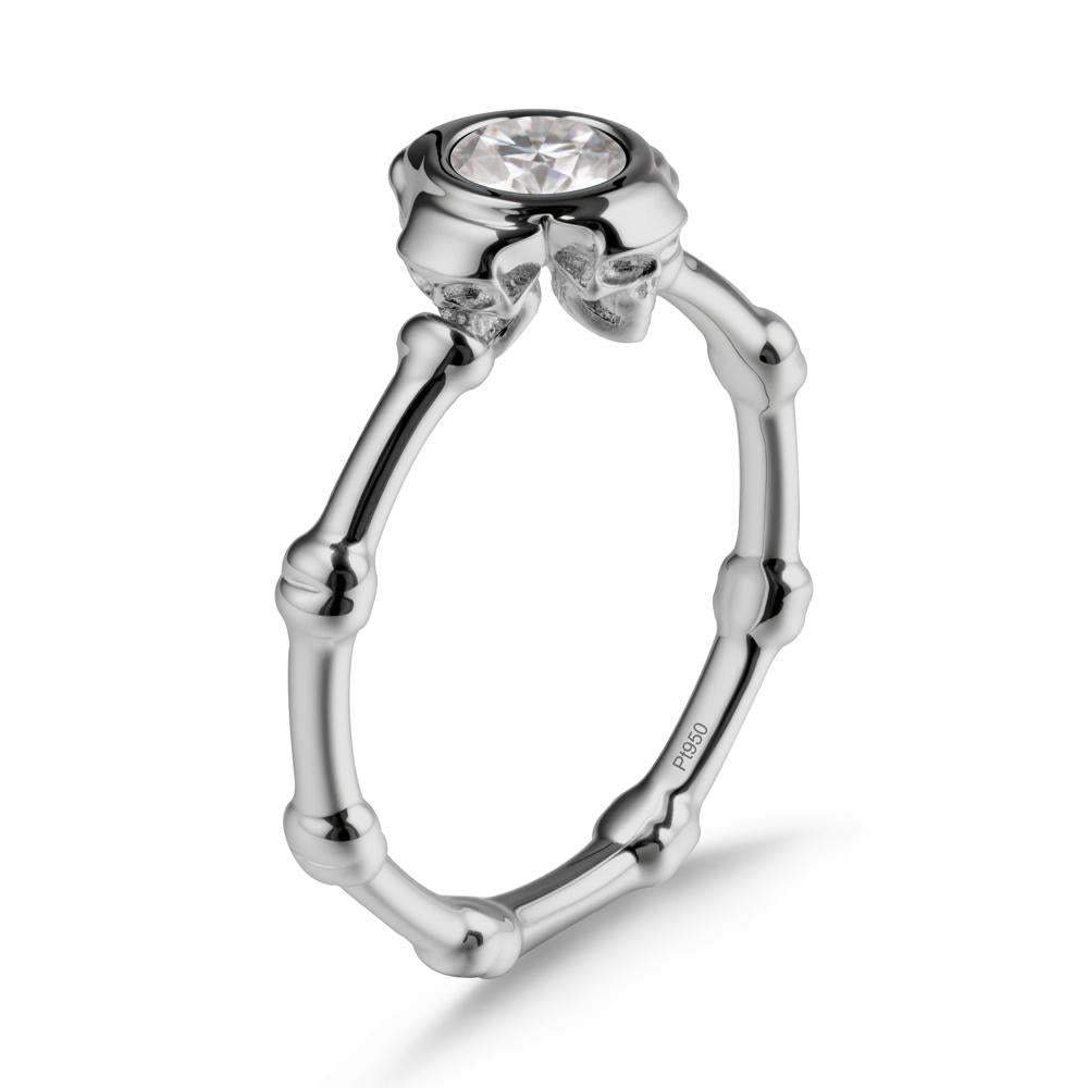 Helloween Moissanite Ring with Skull - LUO Jewelry #metal_platinum