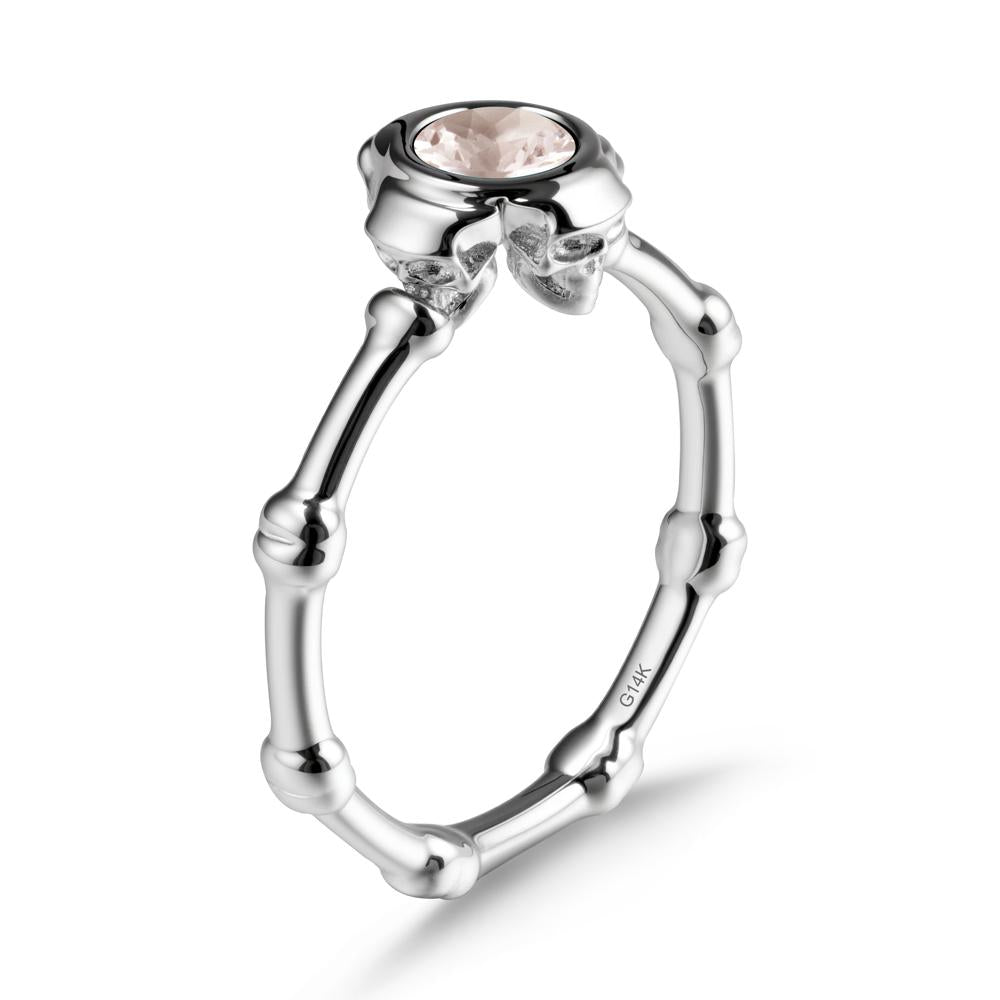 Helloween Morganite Ring with Skull - LUO Jewelry #metal_14k white gold