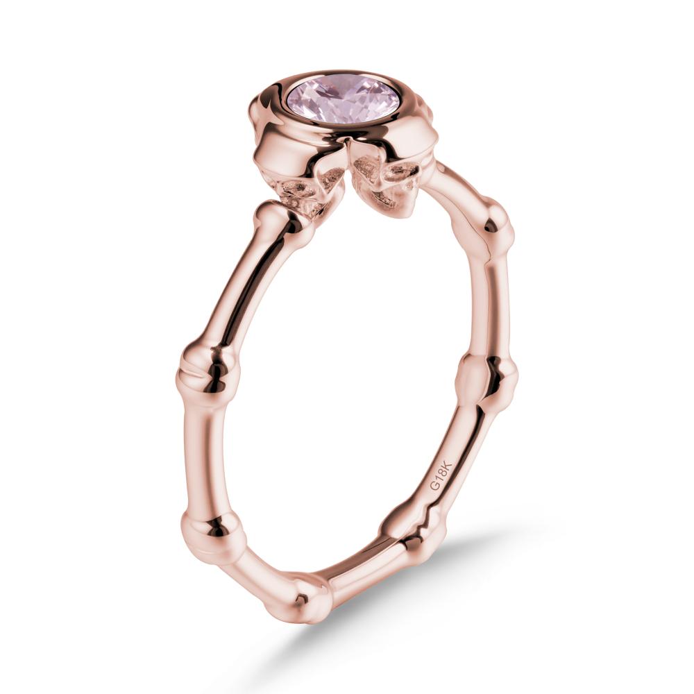 Gothic Pink Cubic Zirconia Skull Ring - LUO Jewelry #metal_18k rose gold