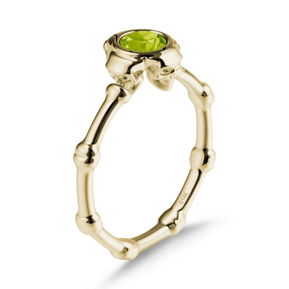 Helloween Peridot Ring with Skull - LUO Jewelry #metal_14k yellow gold