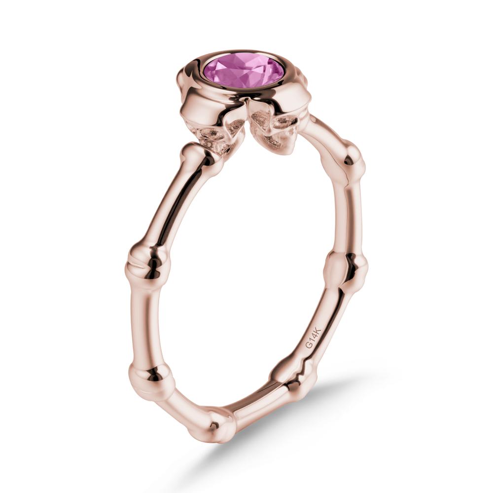 Helloween Pink Sapphire Ring with Skull - LUO Jewelry #metal_14k rose gold