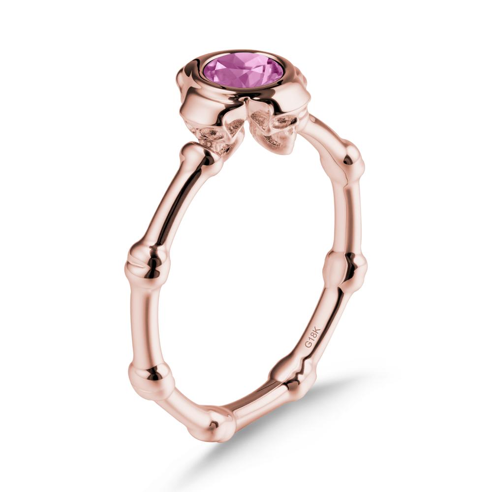 Helloween Pink Sapphire Ring with Skull - LUO Jewelry #metal_18k rose gold