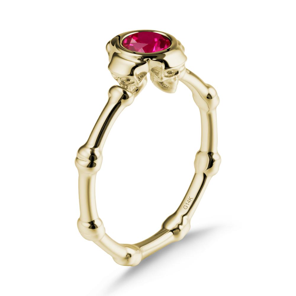 Gothic Ruby Skull Ring - LUO Jewelry #metal_14k yellow gold